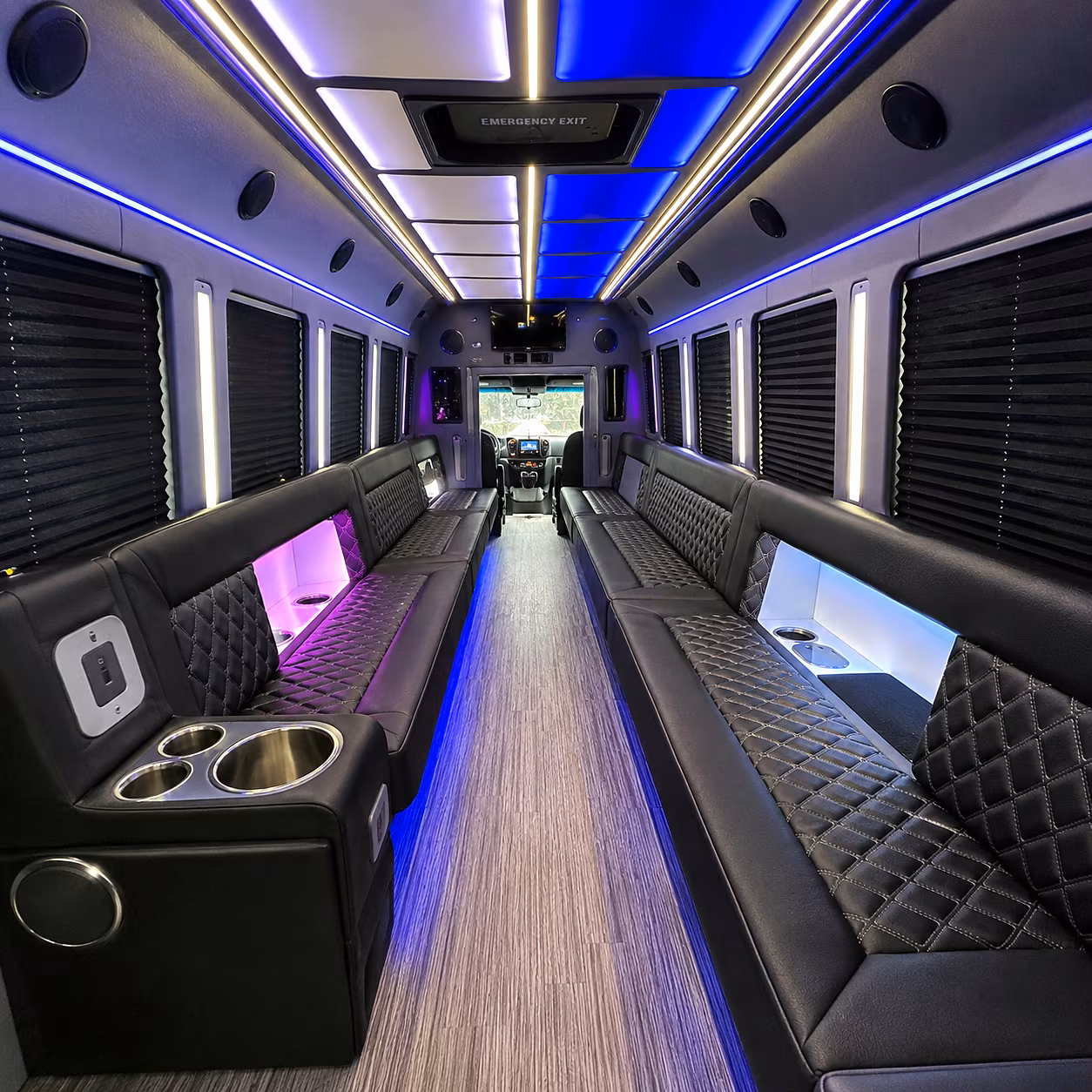 pittsburg party bus rental interior