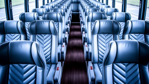 56 passenger charter bus interior view